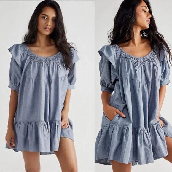 Free People Dresses & Skirts - Free People Amelie Mini Denim Dress